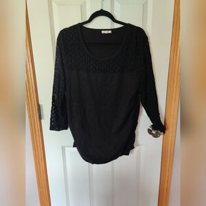Maurices Black 3/4 Sleeve Blouse